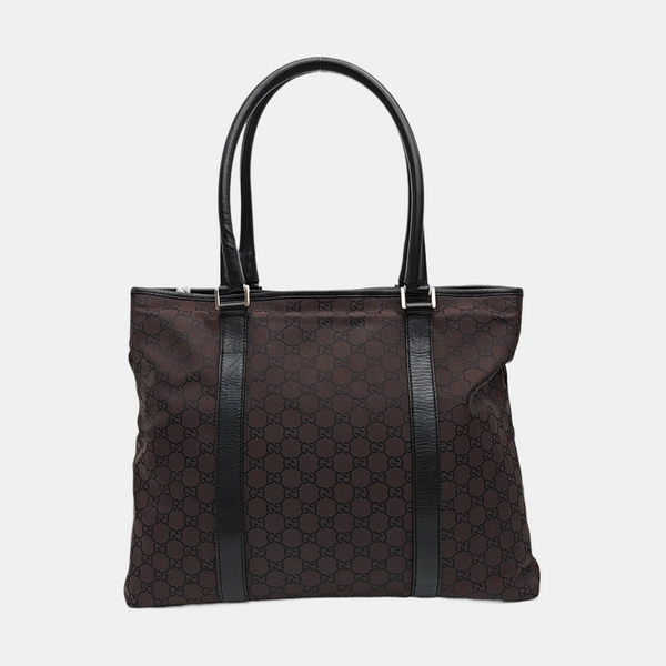 Monogram Canvas Tote Bag Brown
