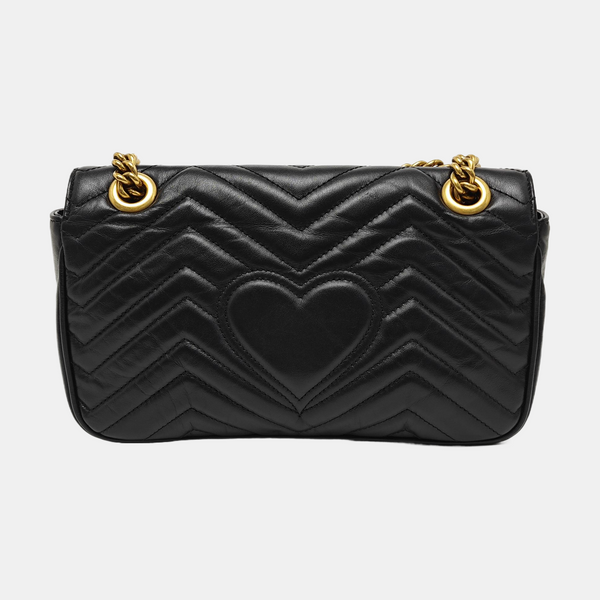 GG Marmont Small Quilted Calfskin Black