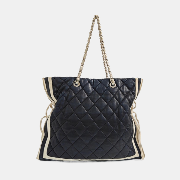 Quilted Lambskin Tote Bag Blue