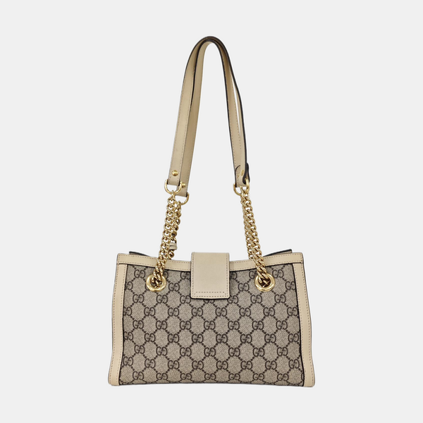 Padlock Small Monogram Coated Canvas Beige