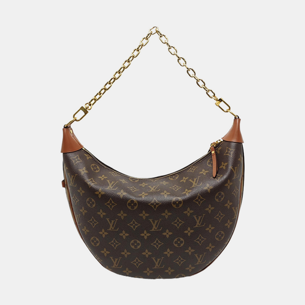 LOOP HOBO Monogram Coated Canvas Brown