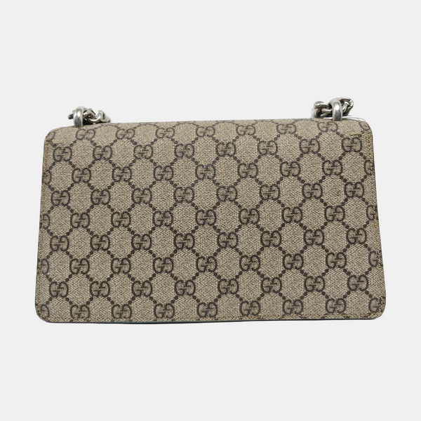 Dionysus Small Monogram Coated Canvas Beige