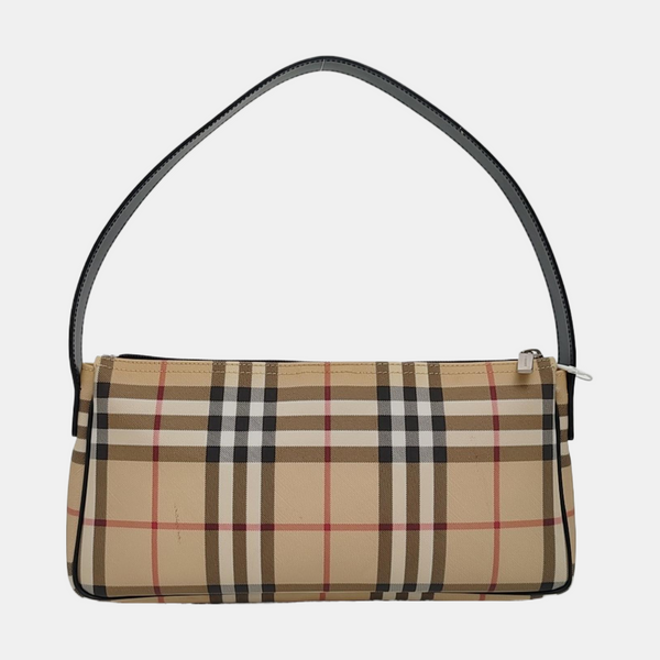 Coated Canvas Shoulder Bag Beige