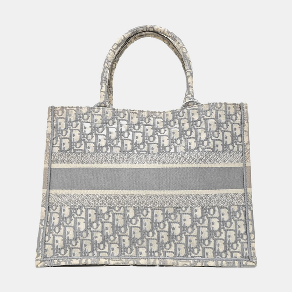 Bolso tote mediano de lona Monogram blanca