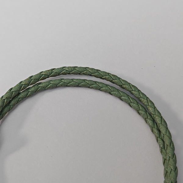 Leather Green Bangle