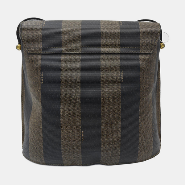 Coated Canvas Shoulder Bag Brown