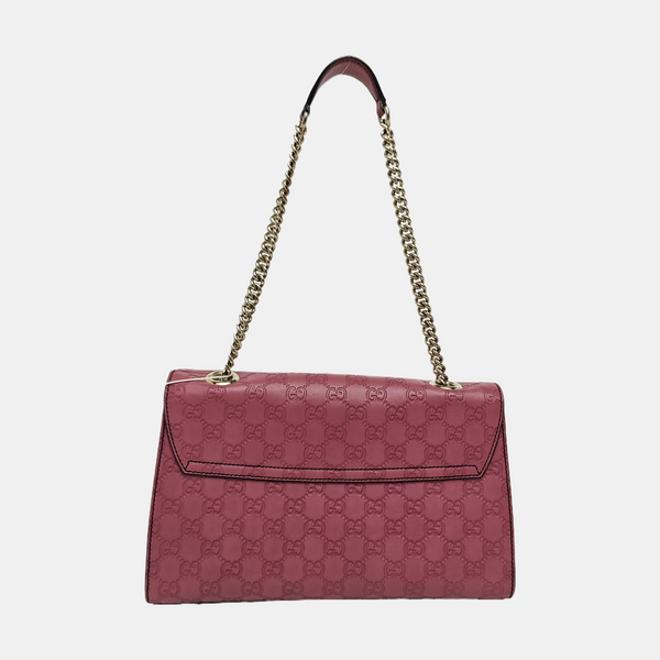 Emily Chain Monogram Calfskin Pink