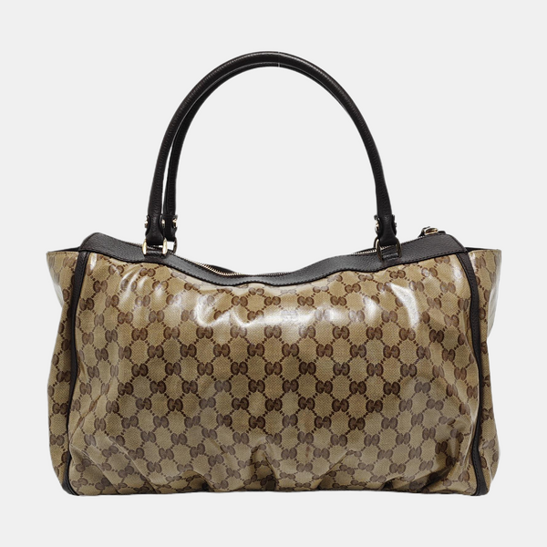 D Gold Monogram Coated Canvas Brown
