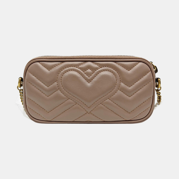 GG Marmont Mini Quilted Calfskin Beige