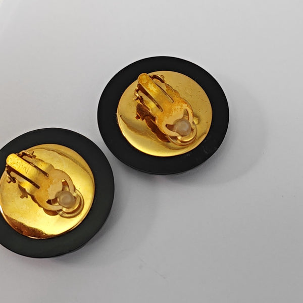 Metal Black Clip On Earrings