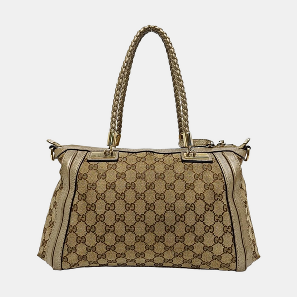 Monogram Canvas Tote Bag Beige