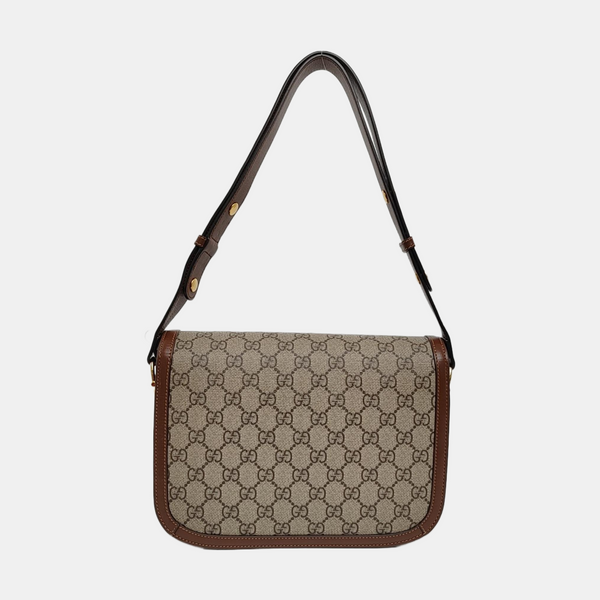 Horsebit 1955 Medium Monogram Coated Canvas Beige