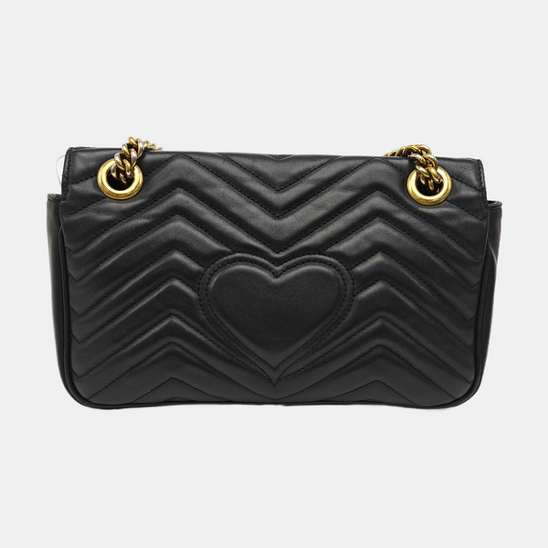 GG Marmont Medium Quilted Calfskin Black