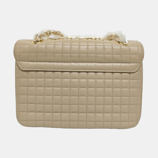Authenticated pre-owned C Medium Quilted Calfskin Beige - Shoulder Bag at Looply