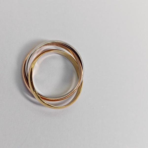 TRINITY 18k White Gold Multicolor Ring EU 53