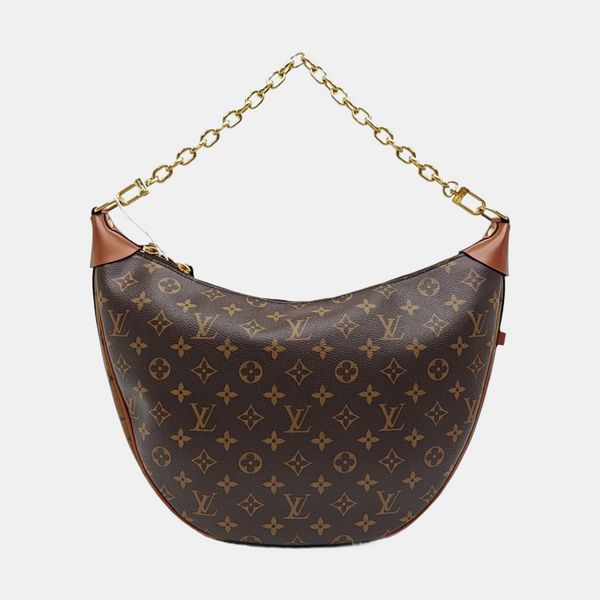 LOOP HOBO Monogram Coated Canvas Brown