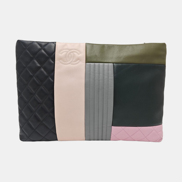 Quilted Lambskin Clutch Multicolor