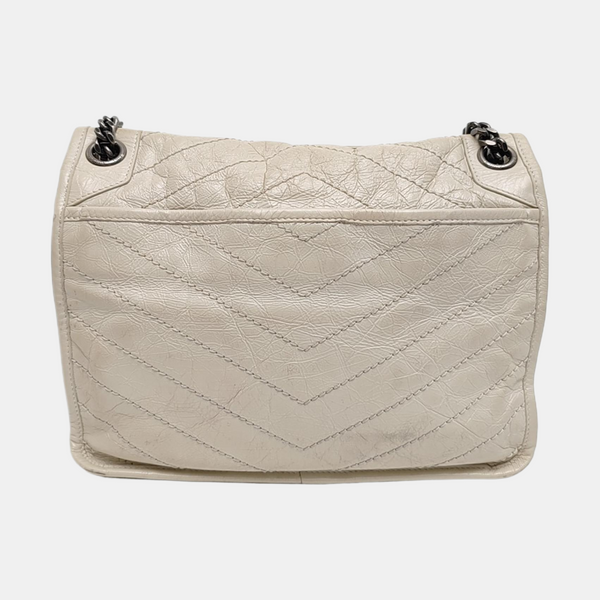 NIKI Medium Chevron Calfskin Beige