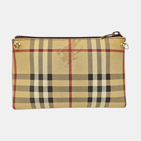 Coated Canvas Clutch Brown