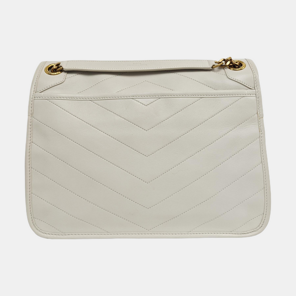 NIKI Medium Chevron Lambskin Gray