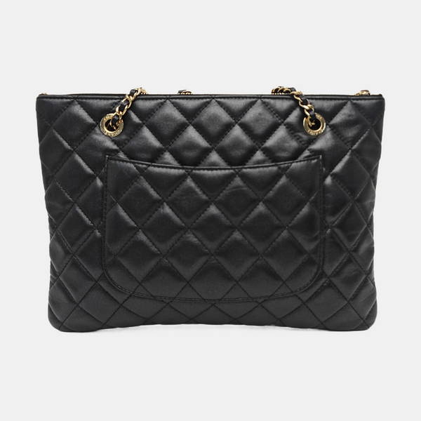 Quilted Calfskin Shoulder Bag Black