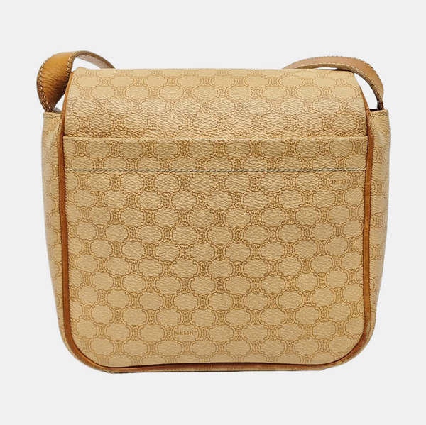 Coated Canvas Shoulder Bag Brown