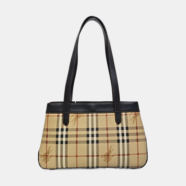 Coated Canvas Top Handle Bag Brown