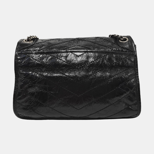 NIKI Medium Chevron Calfskin Black