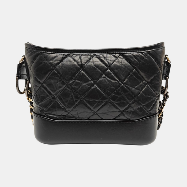 GABRIELLE Small Quilted Calfskin Black