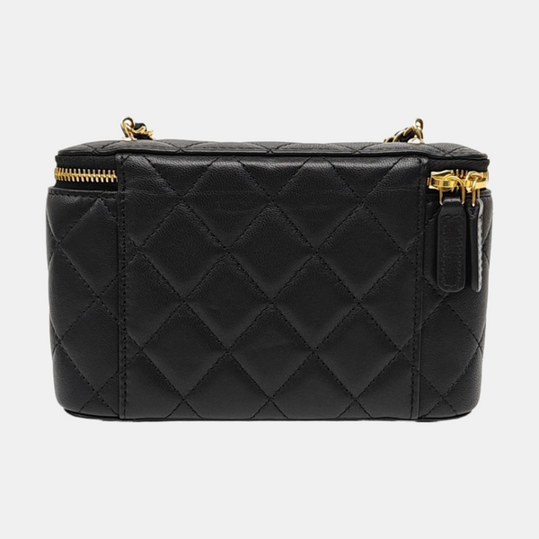 Quilted Lambskin Crossbody Bag Black