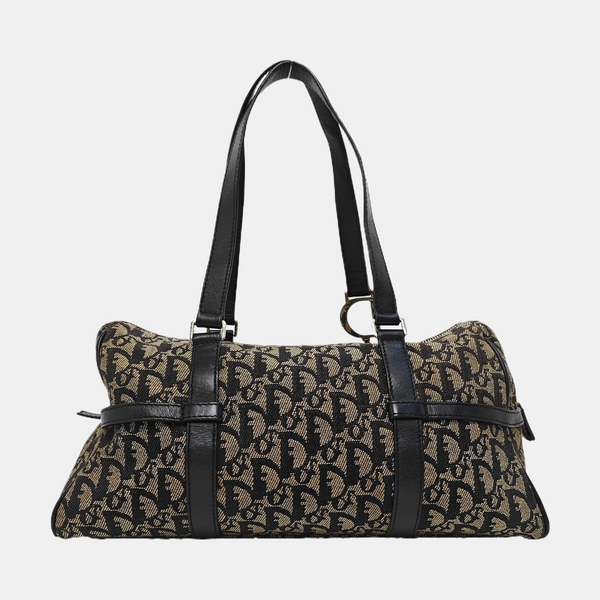 Oblique Canvas Top Handle Bag Gray