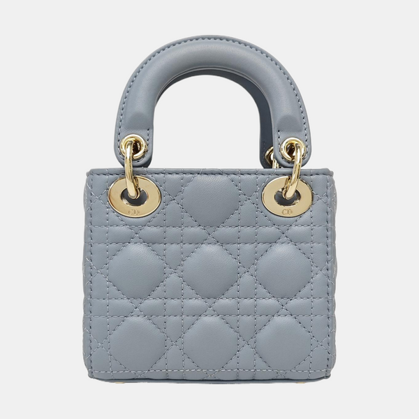 Lady Dior Super Mini Cannage Lambskin Blue