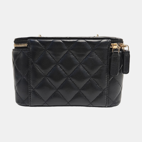 VANITY CASE Small Quilted Lambskin Black