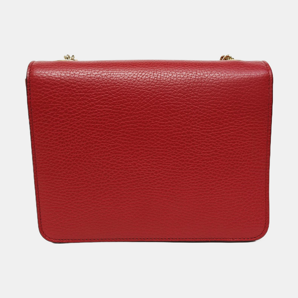 Interlocking G Small Calfskin Red