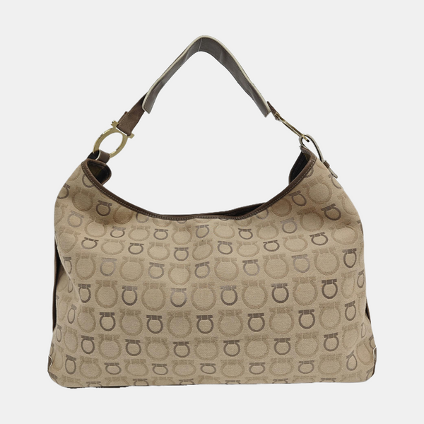 Fabric Top Handle Bag Beige