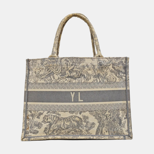 Book Tote Medium Canvas Gray