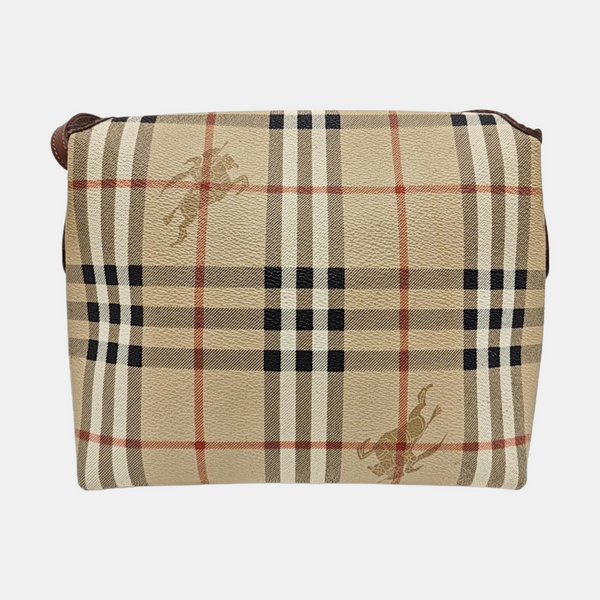 Coated Canvas Shoulder Bag Beige