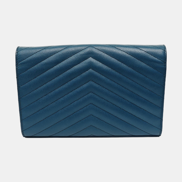 MONOGRAM Medium Chevron Calfskin Blue