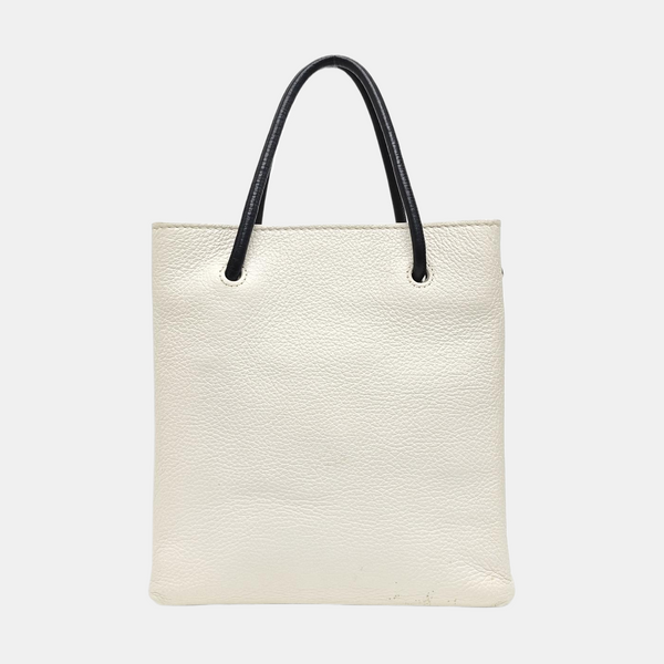 Shopping Bag Super Mini Calfskin White