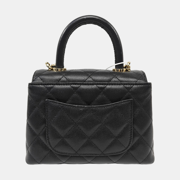 COCO HANDLE Grained Calfskin Black