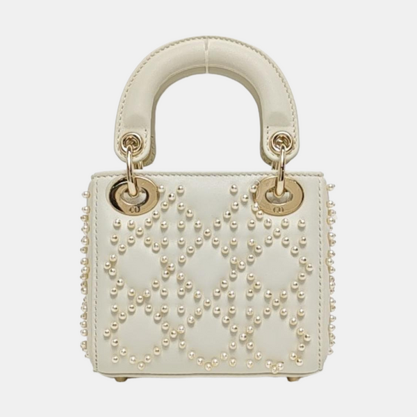 Lady Dior Super Mini Cannage Lambskin White