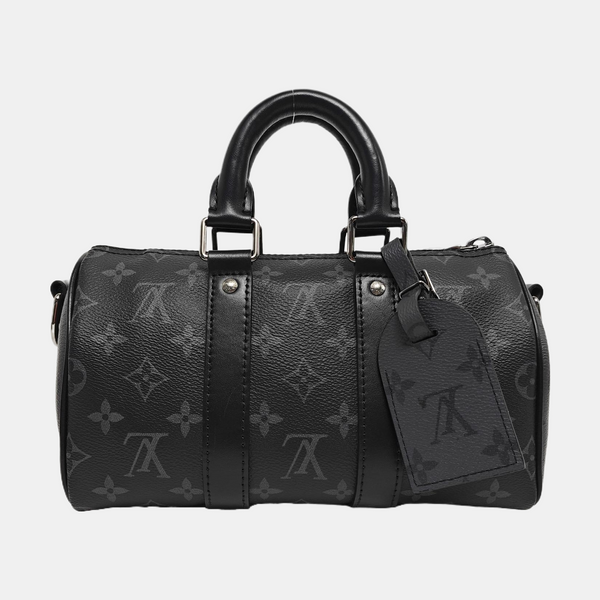 KEEPALL 25 Monogram Coated Canvas Black