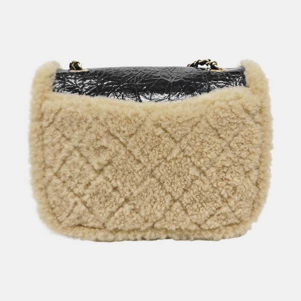 SHEARLING CC MANIA Lambskin Black