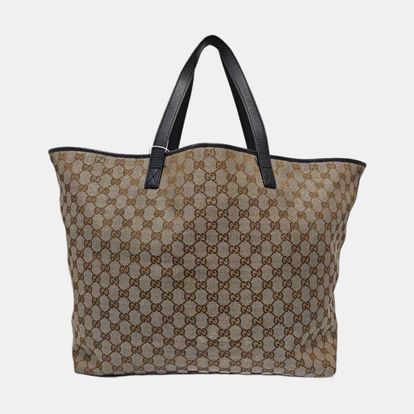 Monogram Canvas Tote Bag Brown