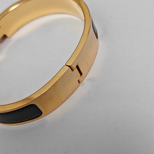 Clic H Metal Black Bangle