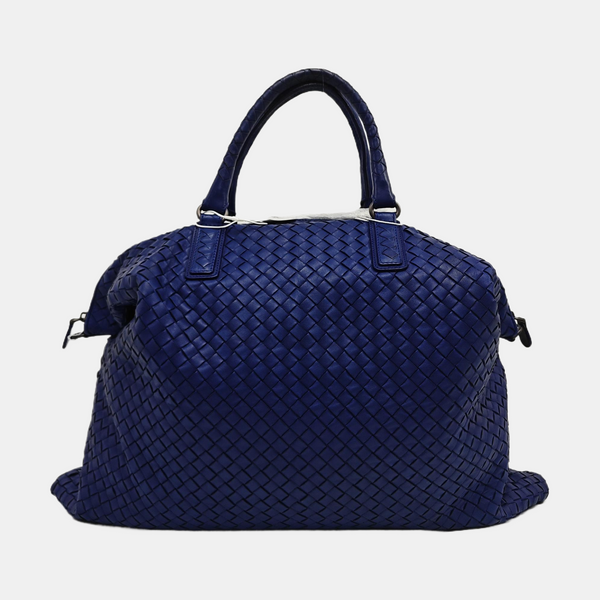 Lambskin Top Handle Bag Blue