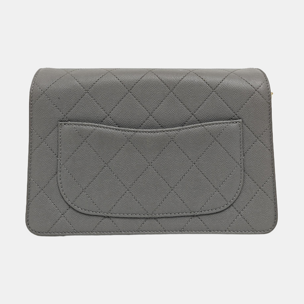 Quilted Grained Calfskin Gray