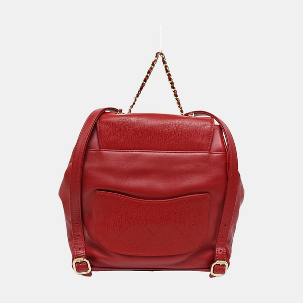 BUSINESS AFFINITY Quilted Grained Calfskin Red