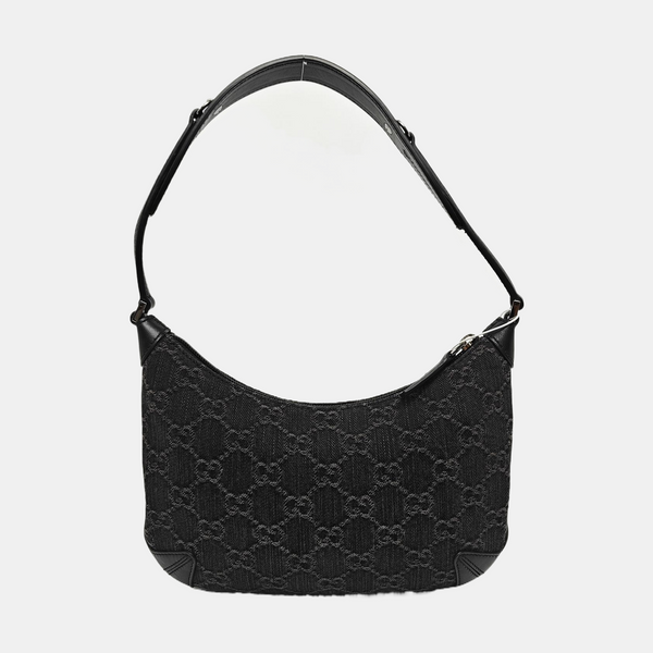 Horsebit Slim Small Monogram Denim Gray
