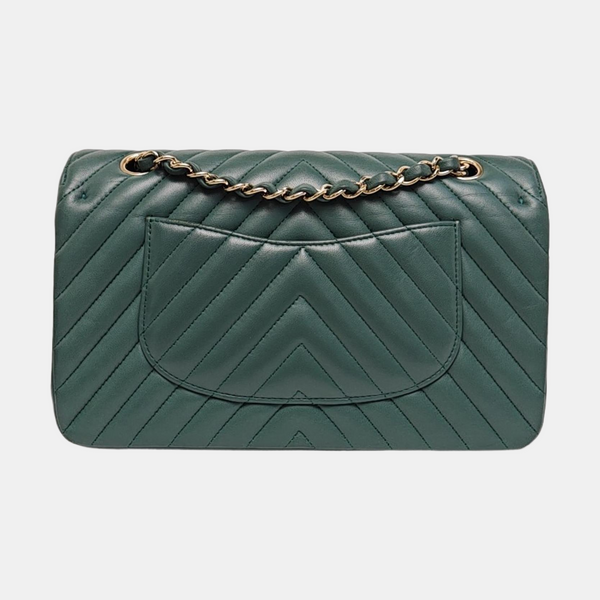 CLASSIC FLAP Small Chevron Calfskin Green